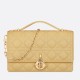 Miglior Falso Borsa Dior Miss Dior con manico superiore Pelle di agnello Cannage giallo pastello Economiche Premium
