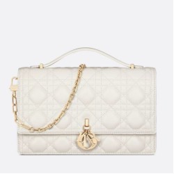 Miglior Falso Borsa Dior Miss Dior con manico superiore Pelle di agnello Cannage bianca Economiche Premium
