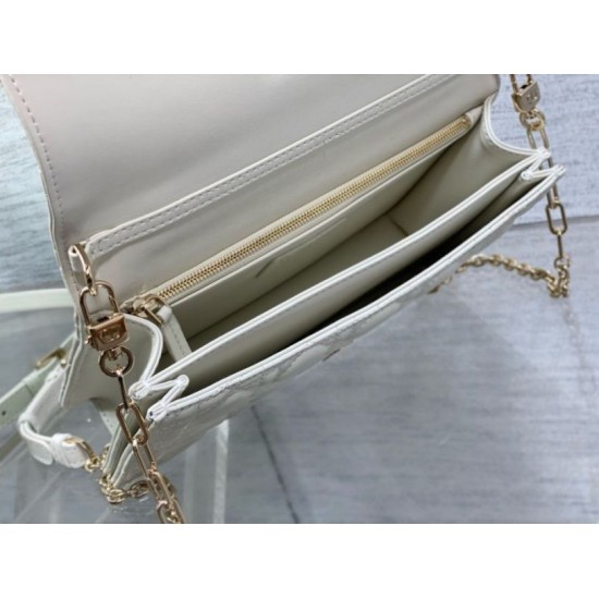 Miglior Falso Borsa Dior Miss Dior con manico superiore Pelle di agnello Cannage bianca Economiche Premium