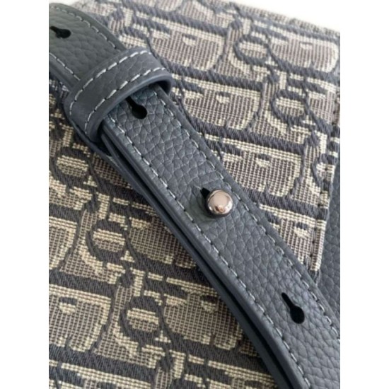 Borsa Dior Mini Saddle Messenger Grigio Obliquo Jacquard e pelle di vitello Replica originale di alta qualità Miglior Falso Borsa Dior Mini Saddle Messenger Grigio Obliquo Jacquard e pelle di vitello Economiche Premium