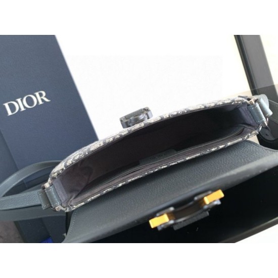 Borsa Dior Mini Saddle Messenger Grigio Obliquo Jacquard e pelle di vitello Replica originale di alta qualità Miglior Falso Borsa Dior Mini Saddle Messenger Grigio Obliquo Jacquard e pelle di vitello Economiche Premium