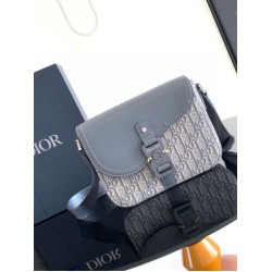Miglior Falso Borsa a tracolla Dior Small Saddle Jacquard obliquo grigio e pelle di vitello Economiche Premium