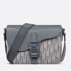 Miglior Falso Borsa a tracolla Dior Small Saddle Jacquard obliquo grigio e pelle di vitello Economiche Premium