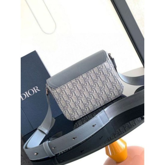 Miglior Falso Borsa a tracolla Dior Small Saddle Jacquard obliquo grigio e pelle di vitello Economiche Premium