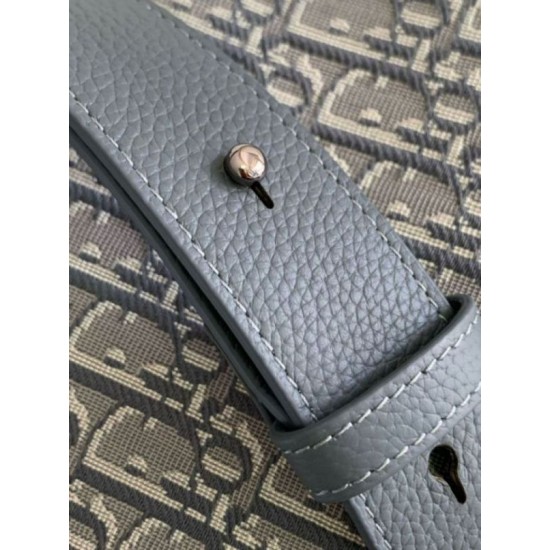 Miglior Falso Borsa a tracolla Dior Small Saddle Jacquard obliquo grigio e pelle di vitello Economiche Premium