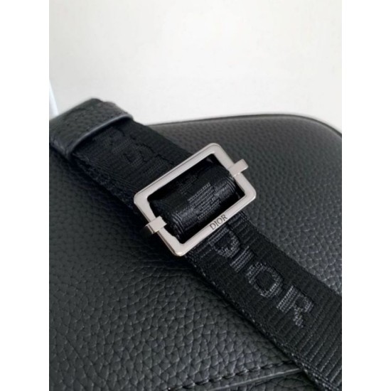 Replica perfetta Dior Mini Rider 2.0 Borsa a tracolla con cerniera Nero Oblique con Nero Imitazione Outlet Online