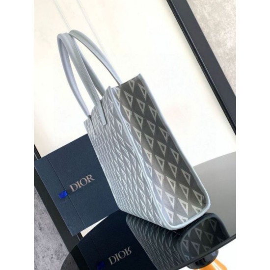 Replica perfetta Borsa tote Dior Safari in tela grigia con diamanti CD Imitazione Outlet Online