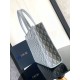 Replica perfetta Borsa tote Dior Safari in tela grigia con diamanti CD Imitazione Outlet Online