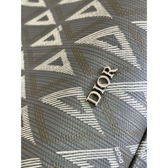 Replica perfetta Borsa tote Dior Safari in tela grigia con diamanti CD Imitazione Outlet Online