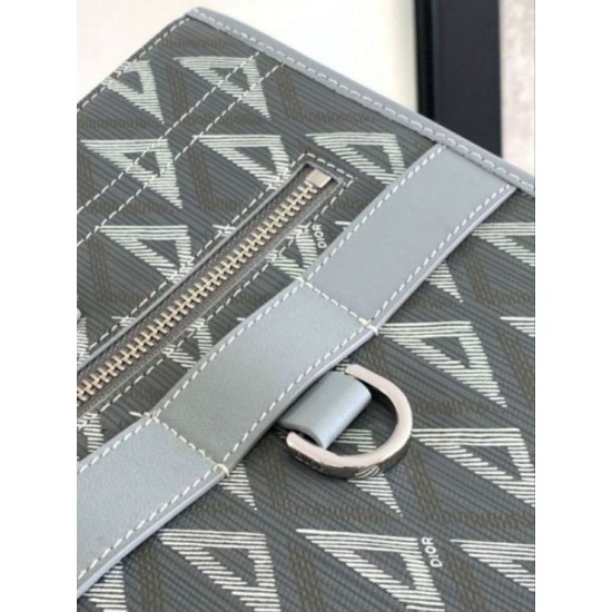 Replica perfetta Borsa tote Dior Safari in tela grigia con diamanti CD Imitazione Outlet Online