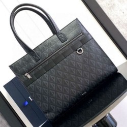 Perfette Qualità Repliche Borsa tote Dior Safari Tela CD Diamond nera Imitazione