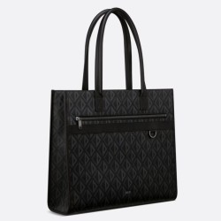 Perfette Qualità Repliche Borsa tote Dior Safari Tela CD Diamond nera Imitazione