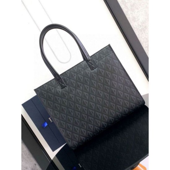 Migliore Replica Borsa tote Dior Safari Tela CD Diamond nera Imitazioni Outlet Italia Perfette Qualità Repliche Borsa tote Dior Safari Tela CD Diamond nera Imitazione