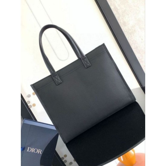 Miglior Falso Borsa tote Dior Safari Pelle di vitello granulata nera Economiche Premium