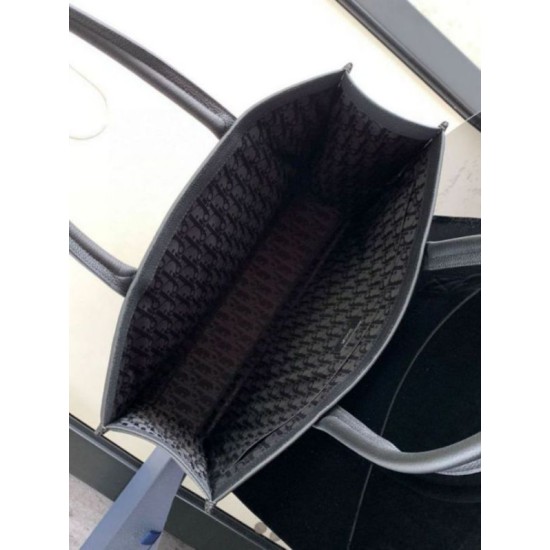Miglior Falso Borsa tote Dior Safari Pelle di vitello granulata nera Economiche Premium