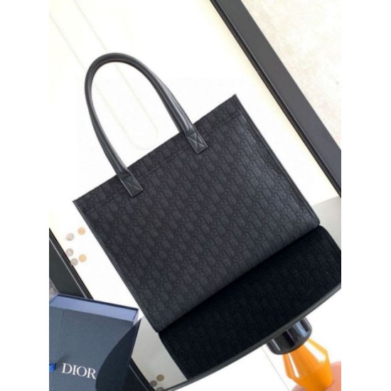 Migliore Repliche Borsa tote Dior Safari Jacquard Dior Oblique nero Economiche Outlet Online
