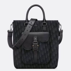 Replica perfetta Borsa tote Dior Saddle Nera Dior Oblique Jacquard Nera Imitazione Outlet Online