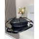 Perfette Qualità Repliche Dior Nolita Media Borsa Nera Macrocannage Pelle di Agnello Imitazione