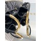 Perfette Qualità Repliche Dior Nolita Media Borsa Nera Macrocannage Pelle di Agnello Imitazione
