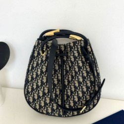 Replica perfetta Borsa media Dior Nolita Jacquard blu Dior Oblique Imitazione Outlet Online