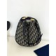 Replica perfetta Borsa media Dior Nolita Jacquard blu Dior Oblique Imitazione Outlet Online