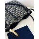Replica perfetta Borsa media Dior Nolita Jacquard blu Dior Oblique Imitazione Outlet Online