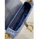 Migliore Repliche Borsa Dior Saddle con tracolla Blue Denim Oblique Jacquard Economiche Outlet Online