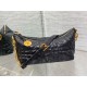 Miglior Falso Borsa hobo Dior Diorstar con catena Pelle di vitello stropicciata nera Economiche Premium