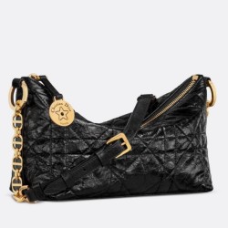 Miglior Falso Borsa hobo Dior Diorstar con catena Pelle di vitello stropicciata nera Economiche Premium