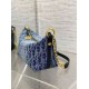 Migliore Repliche Borsa Dior Diorstar Hobo con catena Blue Denim Oblique Jacquard Economiche Outlet Online
