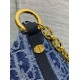 Migliore Repliche Borsa Dior Diorstar Hobo con catena Blue Denim Oblique Jacquard Economiche Outlet Online