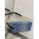 Migliore Repliche Borsa Dior Diorstar Hobo con catena Blue Denim Oblique Jacquard Economiche Outlet Online