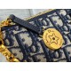 Migliore Repliche Borsa hobo Dior Diorstar con catena Jacquard blu obliquo Economiche Outlet Online