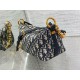 Migliore Repliche Borsa hobo Dior Diorstar con catena Jacquard blu obliquo Economiche Outlet Online