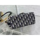 Migliore Repliche Borsa hobo Dior Diorstar con catena Jacquard blu obliquo Economiche Outlet Online