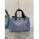 Replica perfetta Borsa Dior Toujours media Blue Denim Oblique Jacquard Imitazione Outlet Online