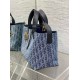 Replica perfetta Borsa Dior Toujours media Blue Denim Oblique Jacquard Imitazione Outlet Online
