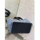 Replica perfetta Borsa Dior Toujours media Blue Denim Oblique Jacquard Imitazione Outlet Online