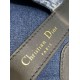 Replica perfetta Borsa Dior Toujours media Blue Denim Oblique Jacquard Imitazione Outlet Online