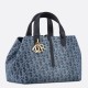 Replica perfetta Borsa Dior Toujours media Blue Denim Oblique Jacquard Imitazione Outlet Online