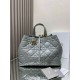 Perfette Qualità Repliche Dior Toujours Grande Borsa Grigio Macrocannage Pelle di Vitello Imitazione