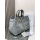 Perfette Qualità Repliche Dior Toujours Grande Borsa Grigio Macrocannage Pelle di Vitello Imitazione