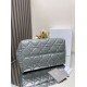 Perfette Qualità Repliche Dior Toujours Grande Borsa Grigio Macrocannage Pelle di Vitello Imitazione