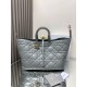 Perfette Qualità Repliche Dior Toujours Grande Borsa Grigio Macrocannage Pelle di Vitello Imitazione