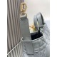 Perfette Qualità Repliche Dior Toujours Grande Borsa Grigio Macrocannage Pelle di Vitello Imitazione