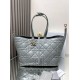 Perfette Qualità Repliche Dior Toujours Grande Borsa Grigio Macrocannage Pelle di Vitello Imitazione