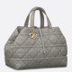 Perfette Qualità Repliche Dior Toujours Grande Borsa Grigio Macrocannage Pelle di Vitello Imitazione