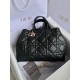Migliore Repliche Borsa grande Dior Toujours Pelle di vitello Macrocannage nera Economiche Outlet Online