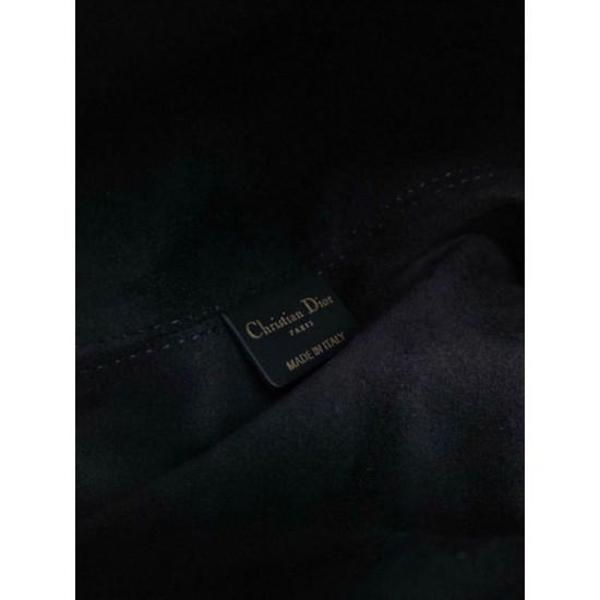 Migliore Repliche Borsa grande Dior Toujours Pelle di vitello Macrocannage nera Economiche Outlet Online