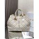 Miglior Falso Dior Toujours Grande Borsa Macrocannage Pelle di Vitello Bianca Economiche Premium